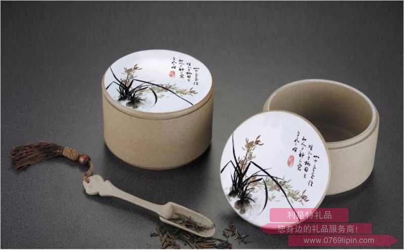 清氣若蘭（玉映砂茶葉罐對(duì)罐套裝）