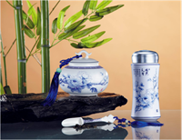 國(guó)色天香（保溫杯鼓型茶罐三件套）