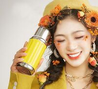TD50300103 果味黃 獨(dú)角犀Rhinolife 復(fù)古時(shí)尚保溫杯 350mL