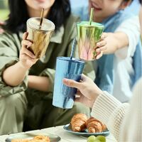 TXGB-T290藍 極光雙層吸管杯